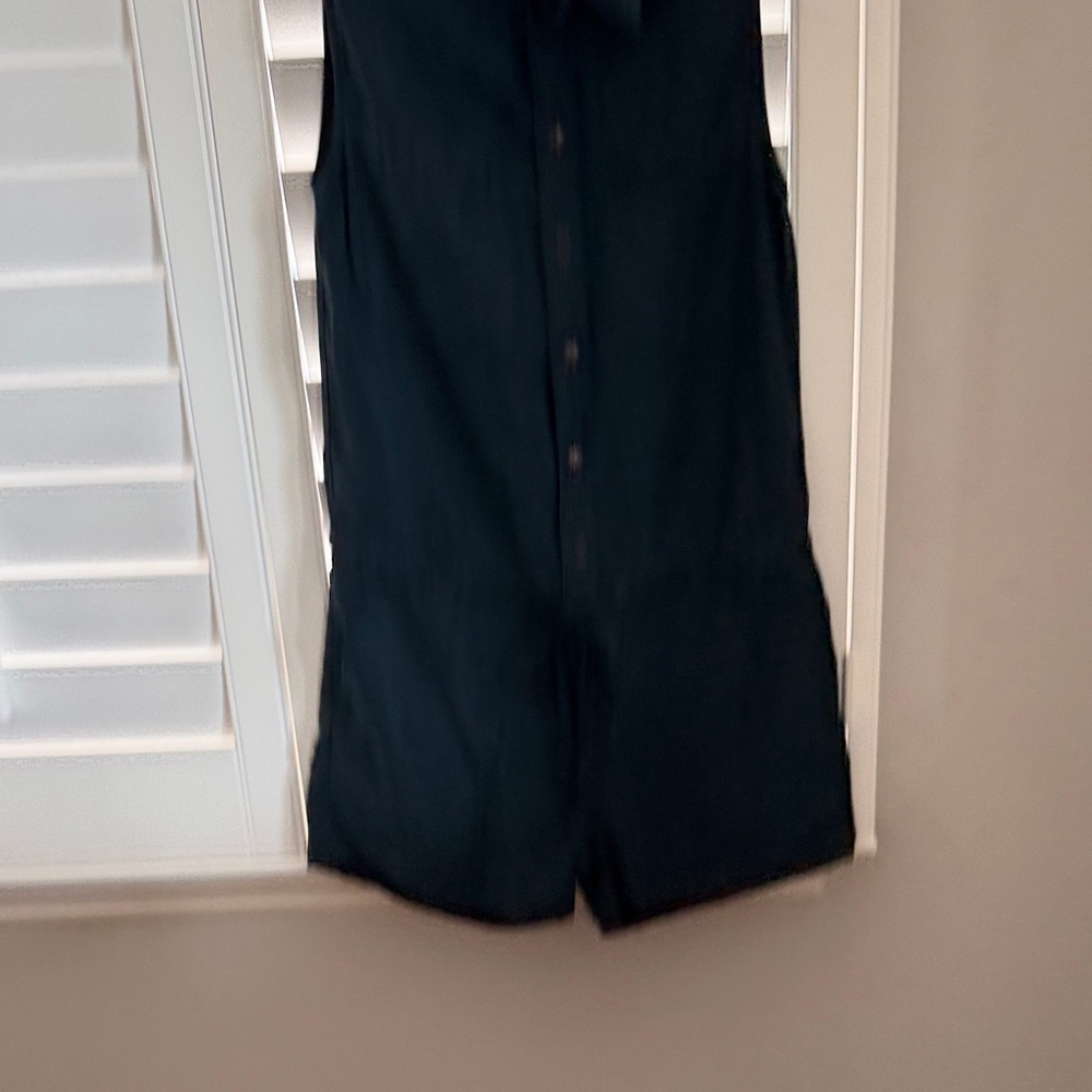 MOTHER Black Sleeveless Button-Front Romper